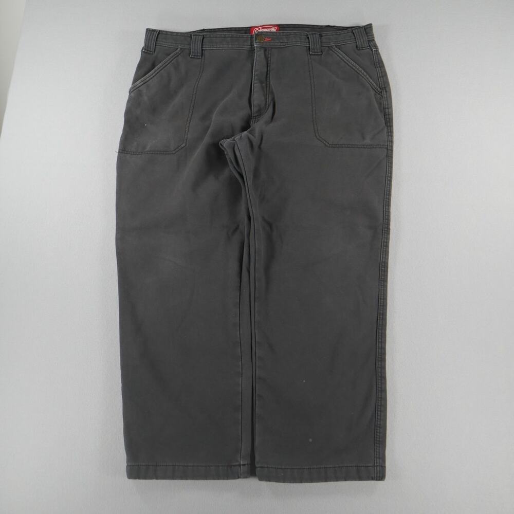 Coleman Pants Mens (40x28) Gray Flannel Lined Utility Outdoors Work Carpenter